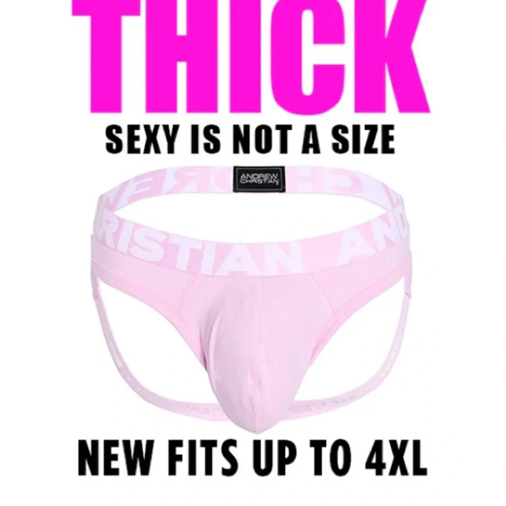 NWT Andrew Christian THICK Frame Jockstrap Pink XL
